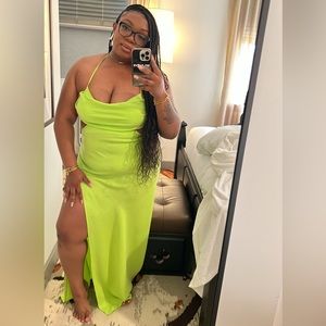 Reviena Cut Out Maxi Dress in Lime